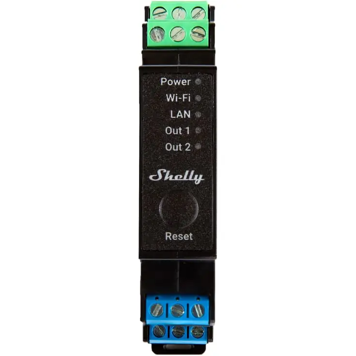 Tilbuddet slutter snart | Shelly Pro 2 effektmåling, wifi relæ