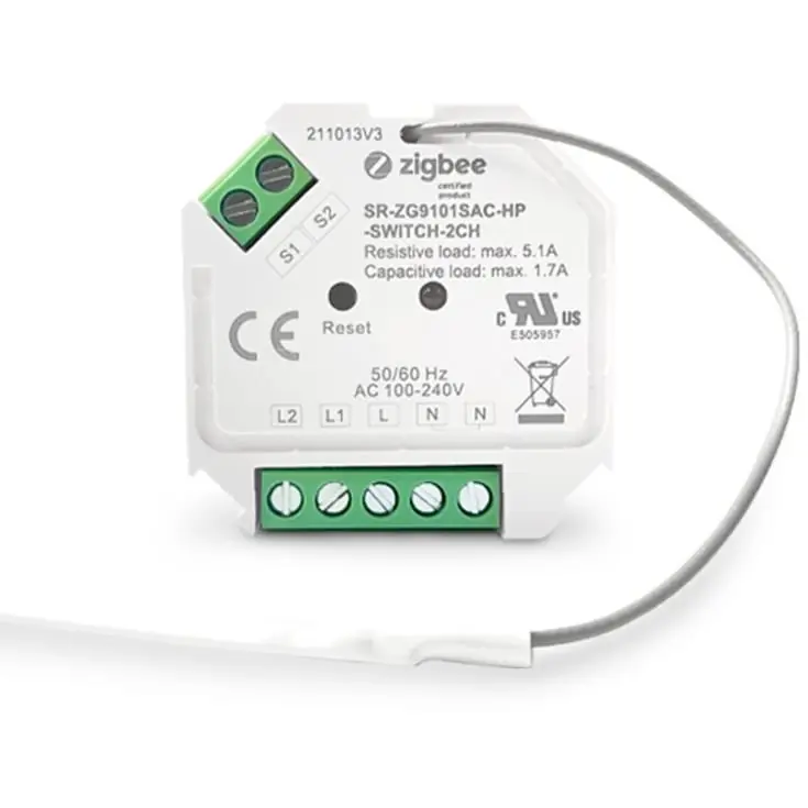 Klar til levering | HiluX Mini ZigBee dobbeltafbryder, 2 x 390W