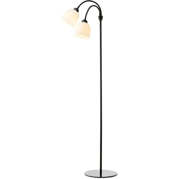 Stærkt tilbud - Halo Design Glow gulvlampe, opal/sort, 2-arm