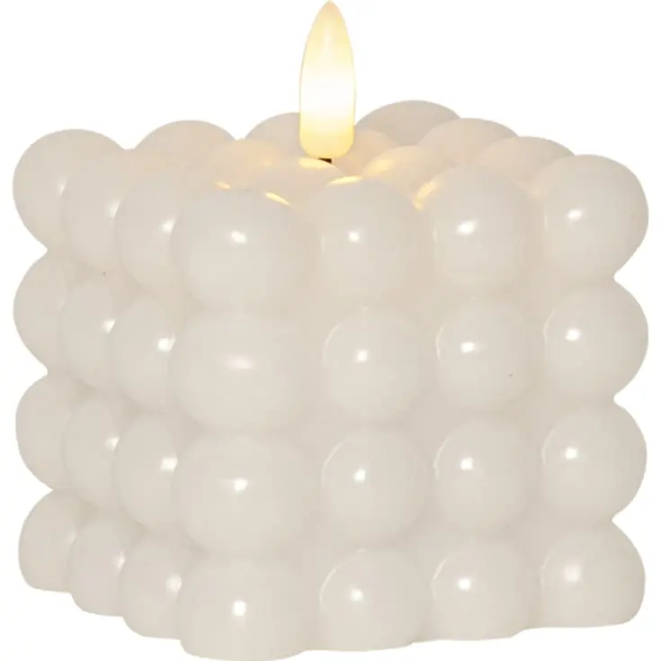 Supergod pris - 12 stk Star Trading Flamme Dot Bubble LED stearinlys, hvid