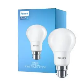 Tilbud | Philips Corepro LED Pære B22 Pære matt 5.5W 470lm - 827 ekstra varm hvid dæmpbar - erstatter 40W