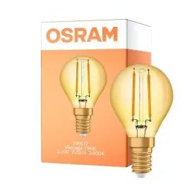 Bedst sælgende | Osram Vintage 1906 LED E14 Kugle filament guld 2.5W 220lm - 824 ekstra varm hvid erstatter 25W