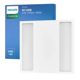 Tilbuddet slutter snart - Philips LED panel CoreLine RC120B 41W 3700lm - 840 kold hvid 60x60cm - UGR