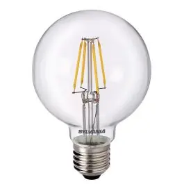 Spar nu - Sylvania Retro ToLEDo E27 Globe 80mm filament klar 4W 470lm - 827 ekstra varm hvid erstatter 40W