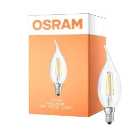 Tilbudspris - Osram Classic LED E14 Bøjet Tip Kerte filament klar 4W 470lm - 827 ekstra varm hvid erstatter 40W