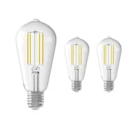 Anbefalet valg - Fordelspakke 3x Calex Smart Tuya Wifi E27 Edison filament 7W 806lm - 818-830 Justerbar Hvid dæmpbar - erstatter 60W