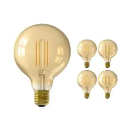 Fordelspakke 5x Calex Smart Tuya Wifi E27 Globe filament 7W 806lm - 818-830 Justerbar Hvid dæmpbar - erstatter 60W - Nu tilgængelig