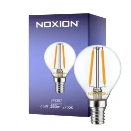 Topprodukt | Noxion Lucent LED E14 Kugle filament klar 2.5W 250lm - 827 ekstra varm hvid erstatter 25W