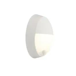 Særtilbud | Ansell LED Væglampe Helder Rundt Øjenlåg Hvid 12W 520lm - 830-840-865 CCT 215mm - IP54 - Bevægelses- og Lyssensor