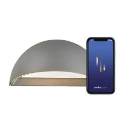 Tidsbegrænset tilbud - Nordlux Arcus Smart LED Vægbelysning grå 9.5W 440lm 148D – 827 – ekstra varm hvid dæmpbar – IP54