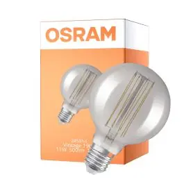Eftertragtet - Osram Vintage 1906 LED E27 Globe Filament Smokey 125mm 11W 500lm - 818 Extra Warm White Dimmable