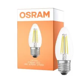 Bedst sælgende | Osram Classic LED E27 Kerte Filament Klar 4W 470lm - 827 Ekstra Varm Hvid Erstatter 40W