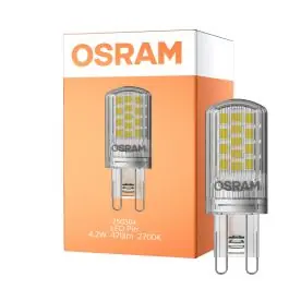 Begrænset lager | Osram LED Capsule G9 Klar 4.2W 470lm - 827 Ekstra Varm Hvid Erstatter 40W