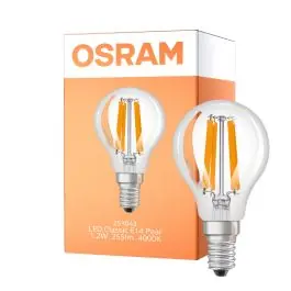 Bedst sælgende - Osram LED Classic LED E14 Pære Filament Klar 1.2W 255lm - 840 Kold Hvid Erstatter 25W