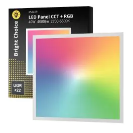 Bright Choice LED Panel Backlit 40W 4080lm 830 Varm Hvid + RGB 60x60cm - UGR - Særtilbud