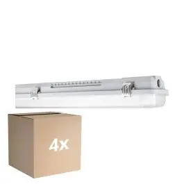 Kan købes nu - Fordelspakke 4x Ledvance LED Fugttæt Armaturhus MT Gen 3 IP65 Egnet Til 2x150cm LED Lysrør