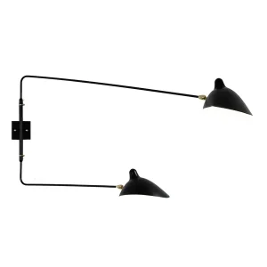 Populær | Big Wall Lamp w/2 Rotating Straight Arms af Serge Mouille