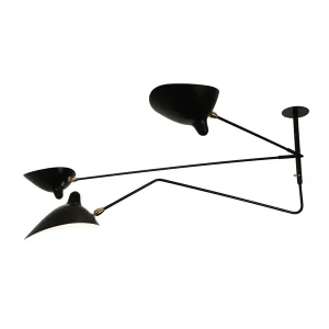Ceiling Lamp w/2 Fixed Arms & 1 Curved Rotating Arm af Serge Mouille | Køb i dag