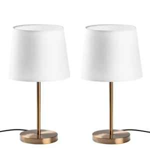 Bordlampe sæt (2 dele) Jaspal Antik / Hvid Antik / Hvid - Belysning - Ekstra rabat