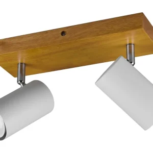 Trio Lighting Trio Lighting Marley spot 2L GU10 mat hvid/træ - Belysning - Leveres hurtigt