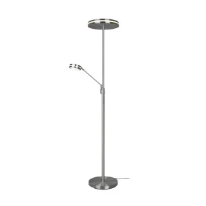 Bestil i dag - Trio Lighting Franklin LED-Gulvlampe Uplighter Børstet Stål - Belysning