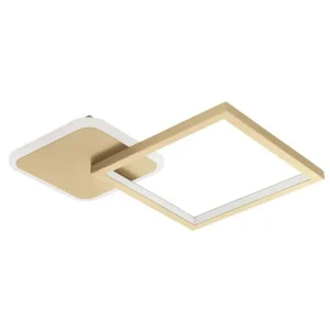 Spar mere - Eglo Loftlampe Eglo Gafares Kvadrat Guldfarvet/Hvid Guld/Hvid - Belysning