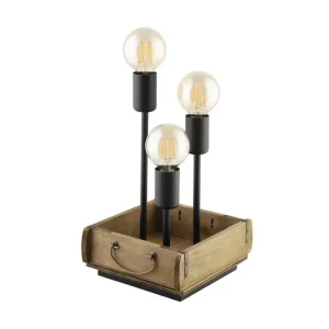 Direkte fra producenten | Eglo Bordlampe Eglo Wootton Brun/Sort - Belysning
