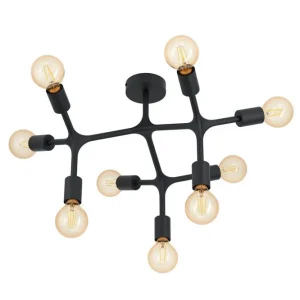 Bedst sælgende | Eglo Loftlampe Eglo Bocadella 1 med 9 Lyskilder Sort - Belysning