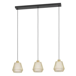 Bestil online - Eglo Pendel Eglo Ciudadela med 3 Lamper Messing/Hvid/Sort - Belysning