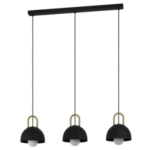 Sikker handel | Eglo Pendellampe Eglo Calmanera med 3 Lyskilder Sort, Messing Sort/Messing - Belysning