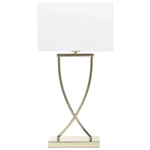 Bestil online - Sirene Bordlampe 62 cm E27 Messing/Hvid - Belysning