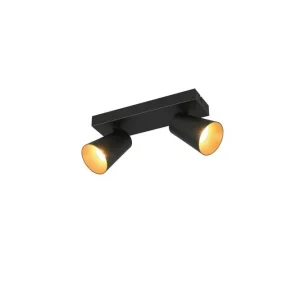Trio Lighting Spot TRIO Sharp 2-delt, Mat sort/guld 2-delt, Mat sort/guld - Belysning | Prisnedsættelse