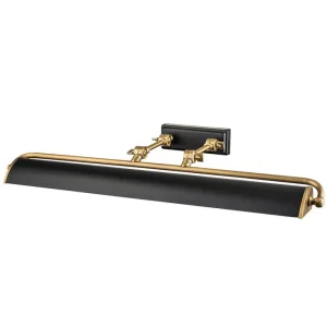 Billedlys Elstead Lighting Winchfield 703x127x318 mm, Aldret messing og mat sort 703x127x318 mm, Aldret messing og mat sort - Belysning | Kampagnepris