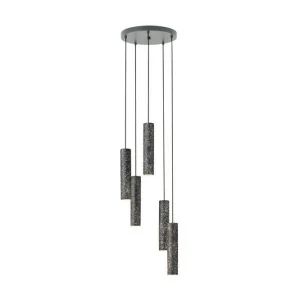 Bestil online - Loftpendel Eglo Mentalona Antracit Terrazzo Rundel med 5 Lamper - Belysning