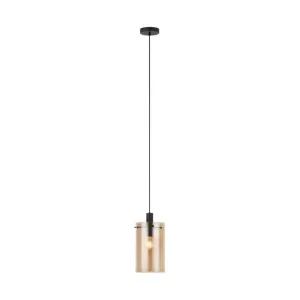 Bestil nu | Eglo Loftpendel Eglo Polverara Sort/Amber 1 Lampe 1 Lampe - Belysning