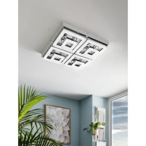 Stærkt tilbud | Eglo Loftlampe Eglo Fradelo 520x520 mm Krom/Grå - Belysning