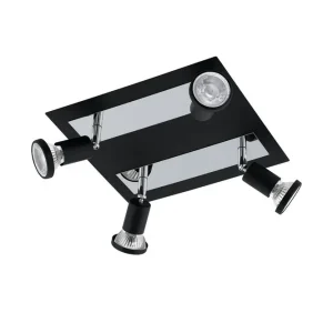 Direkte fra producenten - Eglo Spotlight Eglo Sarria Kvadrat Sort, Krom Sort/Krom - Belysning