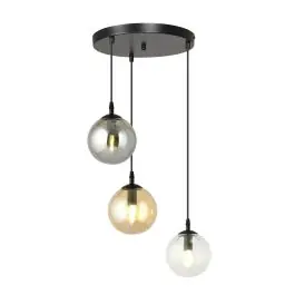 Anbefalet valg - Emibig Pendel Lampe Cosmo Stål Sort Egnet Til 3x E14 - Max 10W