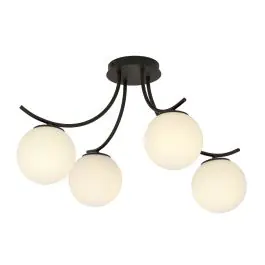 Emibig Loftlampe Boston Stål Sort Egnet Til 4x E14 - Max 10W | Premium kvalitet