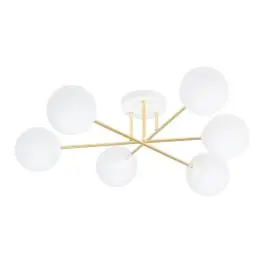 Bedste pris | Emibig Loftlampe Magnum Stål Hvid Egnet Til 6x E14 - Max 10W