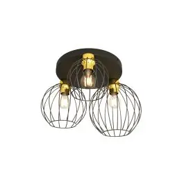 Bedste pris | Emibig Loftlampe Nest Stål Sort Egnet Til 3x E27 - Max 15W