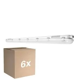 Fordelspakke 6x Ledvance LED Vandtæt Lysrender Fugttæt 46W 5750lm - 830 Varm Hvid 150cm | Ekspreslevering