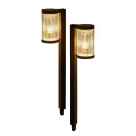 Dobbeltpakke 2x Interlight Jordspyd Lys Solar Have Lanterne Sort 1W 40lm - 830 Varm Hvid incl. Batteri | Særpris