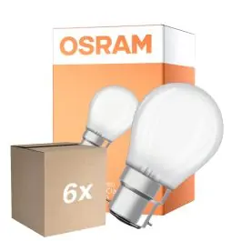 Fordelspakke 6x Osram Classic LED B22d Kugle Filament Matt 4W 470lm - 827 Ekstra Varm Hvid Erstatter 40W | Populær