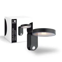 Sidste chance | D‘Lite Vægbelysning Helio Solar Sort Runde 5W 480lm - 830 Varm Hvid IP44 - Bevægelses- og Lyssensor