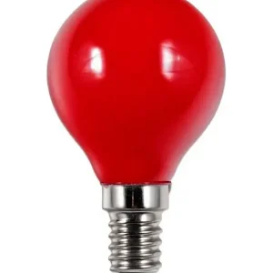 Tilbudspris - E14 - SPL Party Color Filament Krone - Rød - 12lm