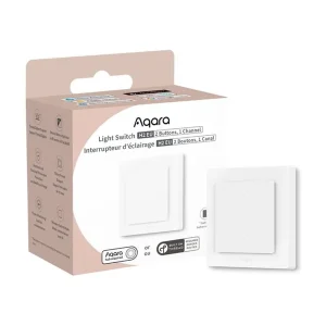 Aqara - Light Switch H2 - EU (2 Knapper, 1 Kanal) - Dobbelt smart lyskontakt | Premium kvalitet