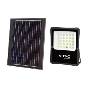 V-Tac - Solcelle projektør - 20W - Sort - Fjernbetjening - 2400lm - RA80 - IP65 - 4000K | Sidste chance