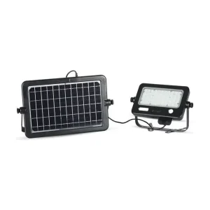 V-Tac - Solcelle projektør - 10W - Sort - Sensor - 1100lm - RA80 - IP65 - 4000K - Kampagnepris