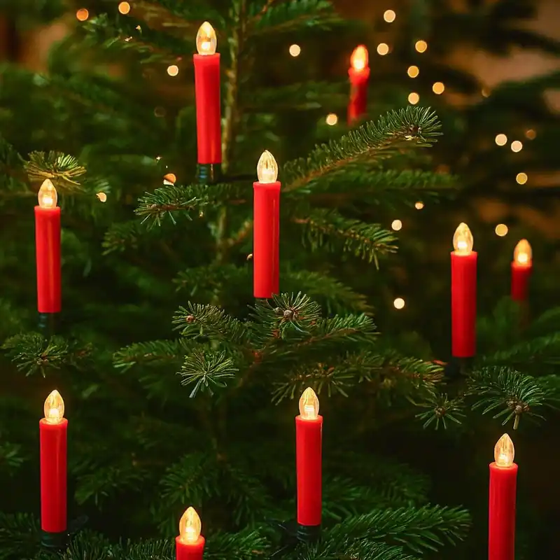 10-pak LED julelys med fjernbetjening og timerfunktion - Batteridrevet, trådløs, til juletræ og andre dekorationer - Kun i begrænset tid